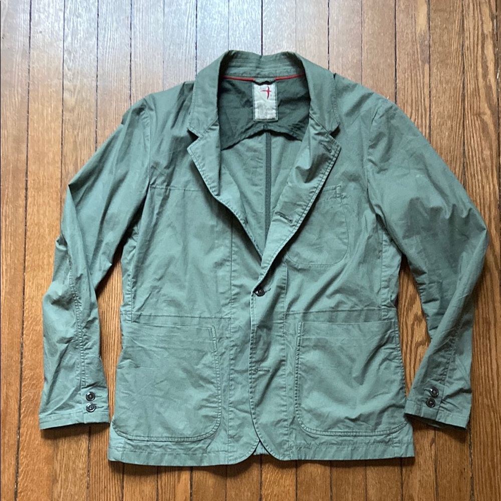 Relwen Flyweight Flex Blazer size L Muted Olive EUC